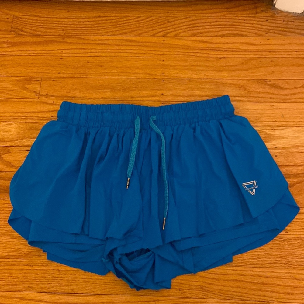 Luogongzi 2 in 1 flowy running shorts in blue